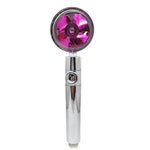 Water Turbo Fan High Pressure Vortex Water Filtration Shower Head With On/Off Switch  Purple