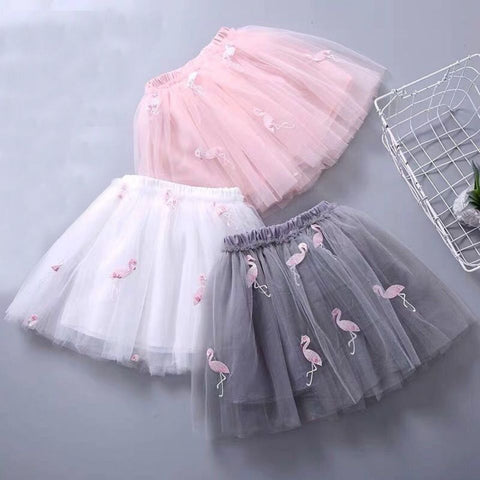 Girls Skirts Mesh Pleated Princess Dress