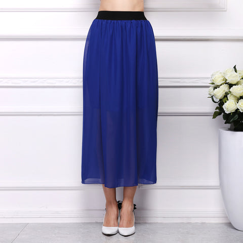 USA SIZE Elastic waist large size chiffon half-length skirt dress