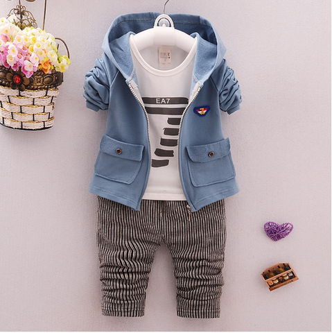 2021 spring and autumn new boys and girls zipper striped trousers suit children's suit
