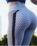 New honeycomb black and white dot digital printing, hip lift, high waist bottompants