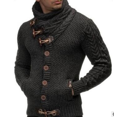 Winter Casual Slim Sweater Warm Thick Hedging Knitted Jacket Turtleneck Pullover Hoodies