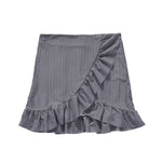 Striped ruffled skirt