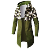 Men's Autumn Winter Casual Camouflage Zipper Long Sleeve Top Blouse Jacket Coat Mens Winter Warm Plus Thicker Long Coat
