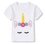 Trend new children's clothing white printed colorful short-sleeved T-shirt children's clothing