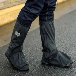 Washable Reusable High Tube Shoe/Boot Covers Complete Protection Black