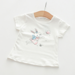 2021 summer summer new style girls baby cotton short sleeves cute rabbit print