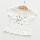 2021 summer summer new style girls baby cotton short sleeves cute rabbit print