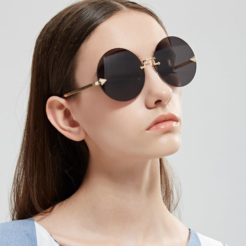 Arrow big round sunglasses female European and American popular retro sunglasses