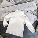 Baby children's girls bottoming shirt white ocean inside half-high collar solid color children's baby long-sleeved shirt autumn clothes