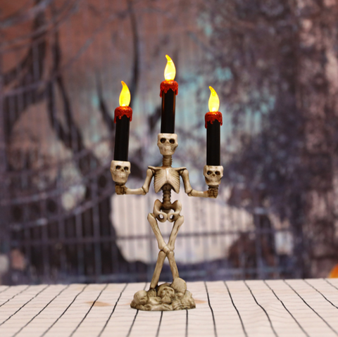 Halloween Skeleton Candlestick Lamp