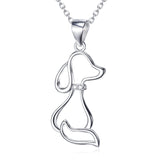 Ladies 925 Sterling Silver Jewelry Dog Necklace