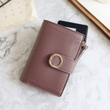 New Style Simple Wallet With Zipper Buckle Ring