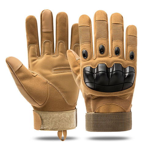 Waterproof Slash-proof touchscreen outdoor multipurpose knuckle guard gloves adjustable wrist tan full finger 