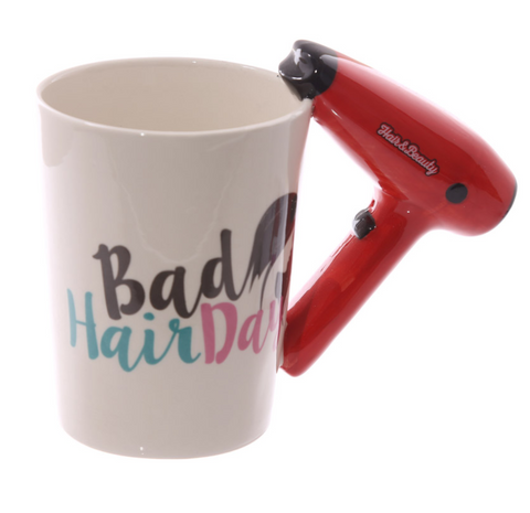 Creative Ceramic Hair Dryer Mug Ladies Tool Hair Dryer Hair Salon Bathroom Decor Vanity Decor Coffee Cup Hairdresser Gift