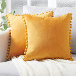 Ball ball lace pillow velvet solid color sofa short plush ball cushion cover