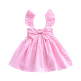 Baby Girl's Flying Sleeve Bow Dress