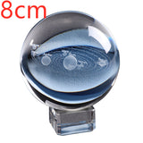 Solar System LED Crystal Ball 8cm Blue