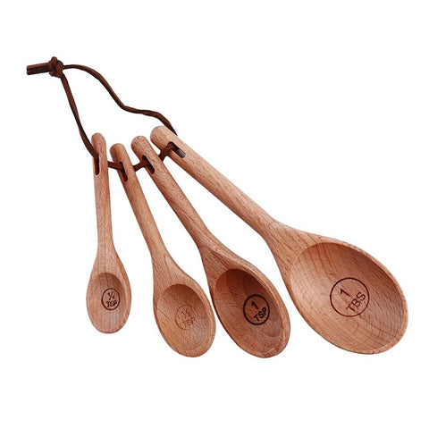 Wooden Quality Spoon Four-Piece Solid Beech