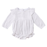 XiaoFei Sleeve Solid Color Baby Romper