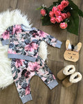 Set Autumn Style Baby Girl Clothing Sets Newborn Clothes Leisure Flower Printing Suitbaby Girl Clothes Sets