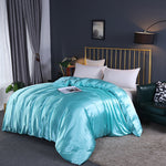 Pure Color Washed Silky Bedding Ice Silk Quilt Cover