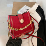 Vintage Frosted Leather Acrylic Chain One Shoulder Ladies Handbag