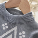 Casual Pullover Sweater And Children's Western Style Knitted Skirt