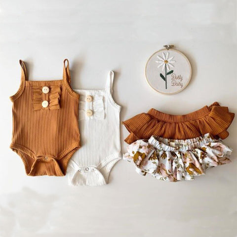 New Baby Clothing Wholesale Girls Summer Romper Skirt Set