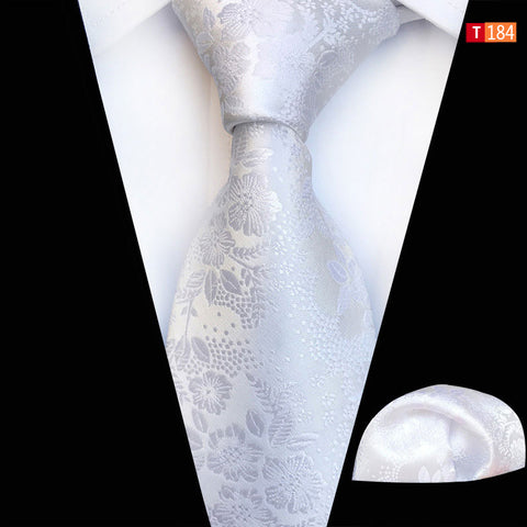 Men's White Floral Suit Tie Accessories
