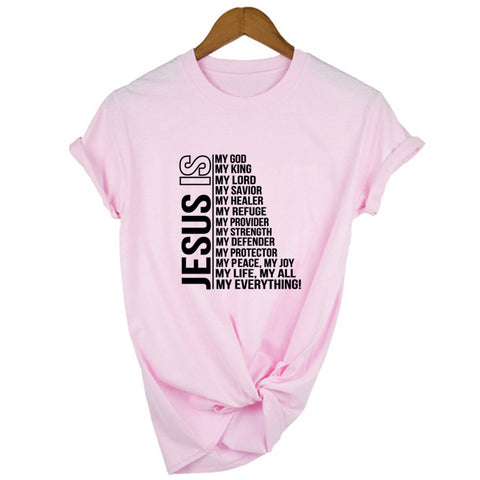 Jesus Is My God King Everything Women Vintage Tops tshirts