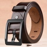 Two Layers Of Cowhide Belt For Men With Needle Buckle Belt