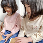 Base Embroidered Long-sleeved T-shirt Spring New Shirt Floret Korean Girl Children
