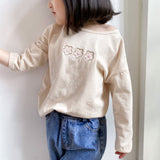 Base Embroidered Long-sleeved T-shirt Spring New Shirt Floret Korean Girl Children