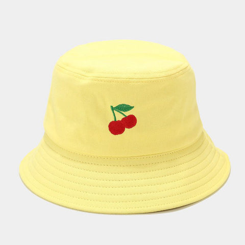 Girls' Fruit Pattern Embroidered Fisherman Hat