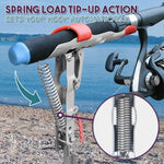 Spring Powered Trigger Activated Fishing Pole Holder and Automatic Hook Setter