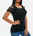 Fashion Casual All-Match Off-Shoulder Round Neck Top