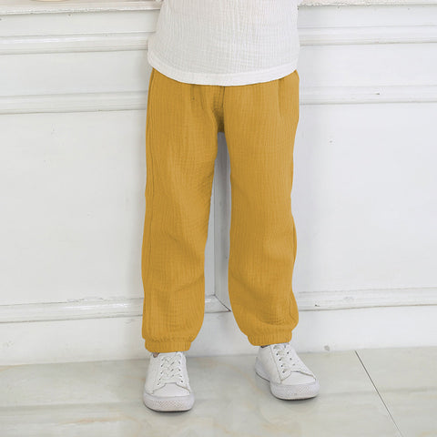 Summer Boys And Girls Cotton And Linen Mosquito Pants Thin Section