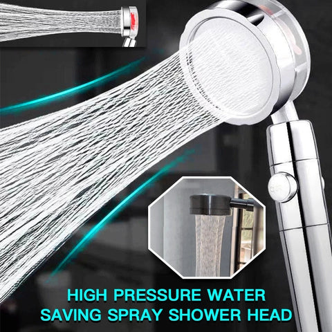 Water Turbo Fan High Pressure Vortex Water Filtration Shower Head With On/Off Switch 