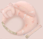 Hands Free Breastfeeding Pillow with Safety Strap Head Support Pillow and Side Support Pillow Pink Deer Pattern
