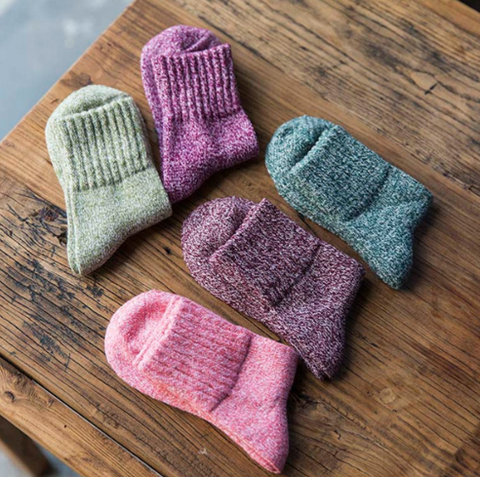 5 Pairs Women Socks Winter Thermal Thick Socks Cotton Breathable Female Solid Casual 3d Ladies Casual Home Socks