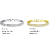 Three-row zircon couple bracelet