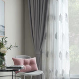 Modern Simple Embroidered Curtain And Window Screen