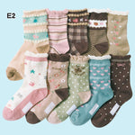 10pcs Cotton sweat-absorbent girls socks