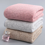 Bamboo charcoal solid color household bath towel for adults