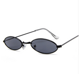 Metal Sunglasses Elliptical Sunglasses Small Frame Ocean Sunglasses Personality Glasses for Men and Women