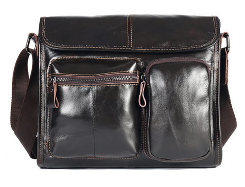 Foreign trade leather bag cross section single shoulder bag a Retro Leather Satchel on behalf of men's leisure bag
