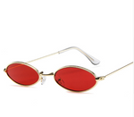Metal Sunglasses Elliptical Sunglasses Small Frame Ocean Sunglasses Personality Glasses for Men and Women
