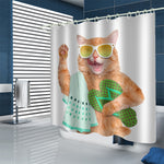 Waterproof polyester shower curtain