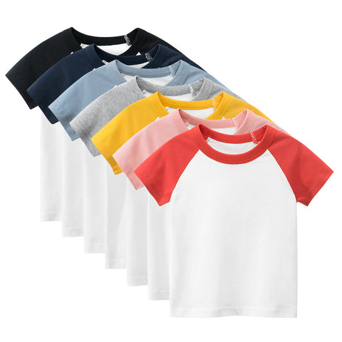 Children's Short Sleeve T-shirt Solid Color Advertising Shirt